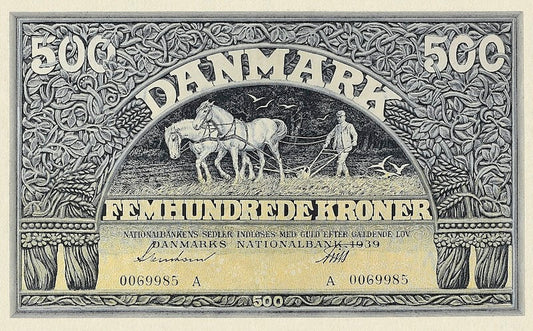 Denmark, Danmarks Nationalbank, 500 Kroner, 1937-1962, P.34 & P.41, REPLICA My Store