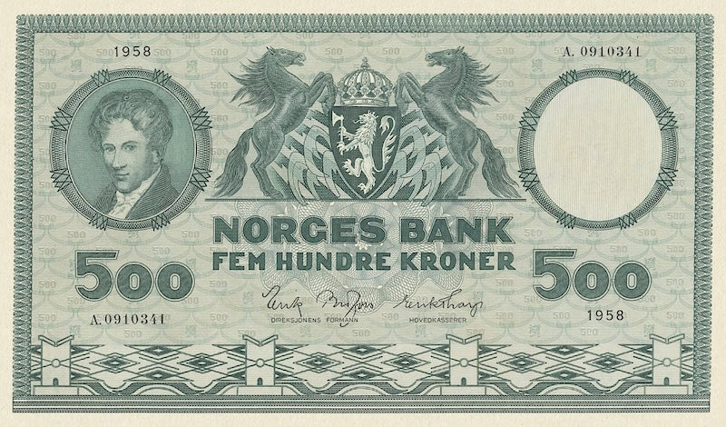 Norway, Norges Bank, 5 - 1000 Kroner, 1948 - 1976, P.30 - P.35, Complete Set REPLICA My Store