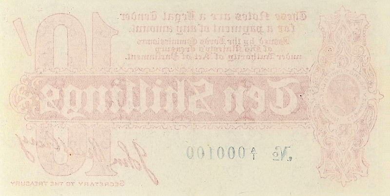 United Kingdom, King George V, Treasury Note,  10 Shillings & 1 Pound, 1914, P.346 - P.347 REPLICA My Store