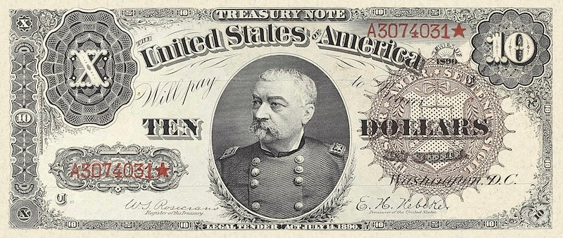 United States, Treasury Notes, 1 - 1000 Dollars, 1890, P.344 - P.350, Complete Set REPLICA My Store
