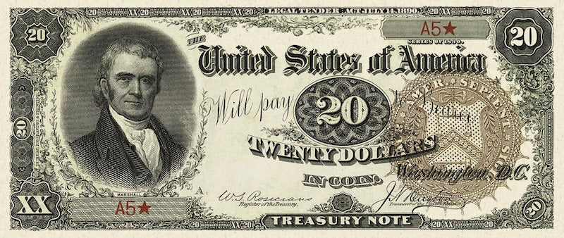 United States, Treasury Notes, 1 - 1000 Dollars, 1890, P.344 - P.350, Complete Set REPLICA My Store