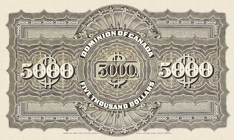 Dominion of Canada, 5000 Dollars, 1901, P.25B, REPLICA My Store
