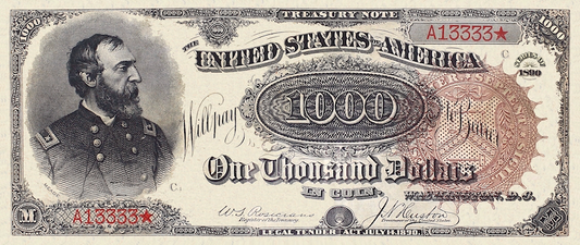 United States, Treasury Notes, 1 - 1000 Dollars, 1890, P.344 - P.350, Complete Set REPLICA My Store