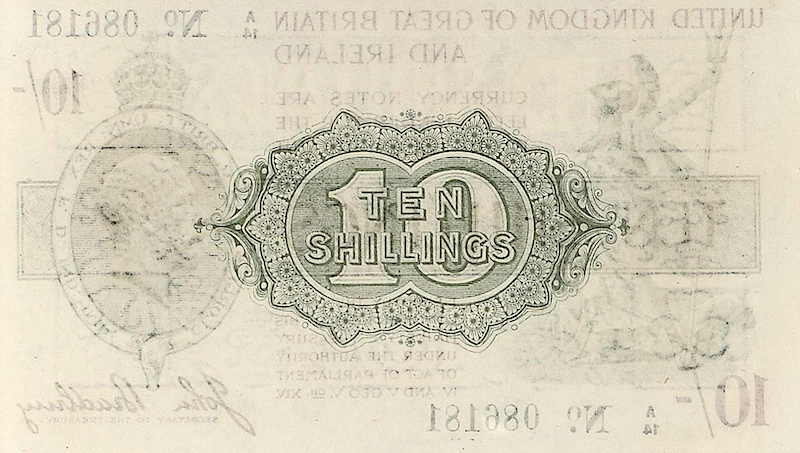 United Kingdom, King George V,  10 Shillings & 1 Pound, Treasury Note 1917, P.350 - P.351 REPLICA My Store