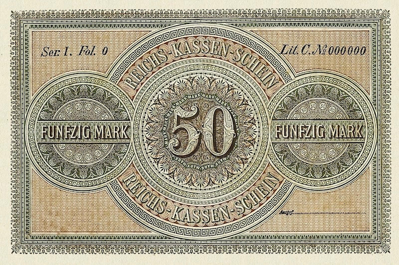 Germany, Reichskassenschein, 5, 20 & 50 Mark, 1874, P.1 - P.3 REPLICA My Store