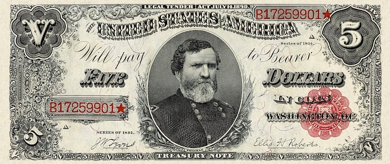 United States, Treasury Notes, 1 - 1000 Dollars, 1891, P.351 - P.358, Complete Set REPLICA My Store