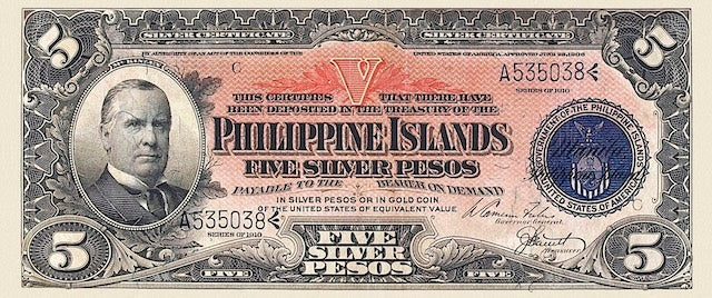 Philippine Islands (United States of America), Silver Certificate 5, 10 & 20 Pesos, 1908, P.34 - P.36, Complete Set REPLICA My Store