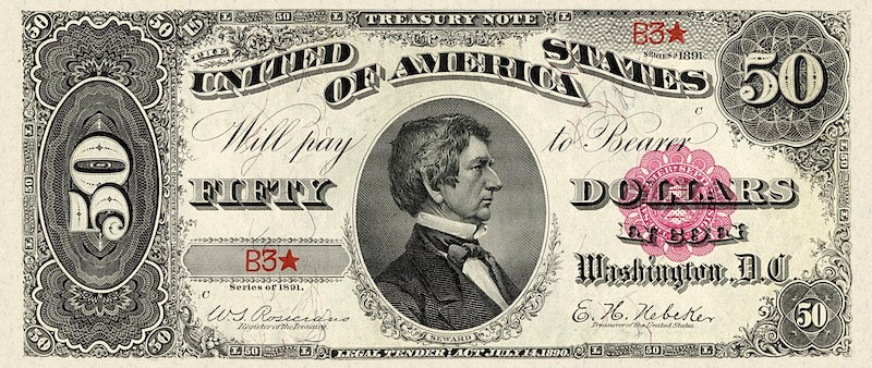 United States, Treasury Notes, 1 - 1000 Dollars, 1891, P.351 - P.358, Complete Set REPLICA My Store