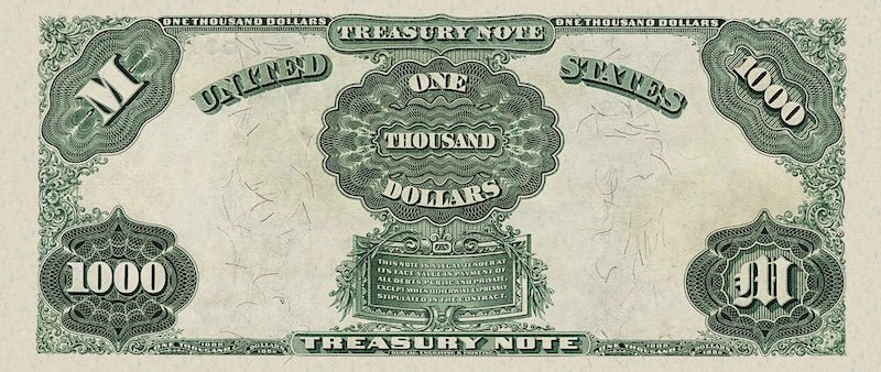 United States, Treasury Notes, 1 - 1000 Dollars, 1891, P.351 - P.358, Complete Set REPLICA My Store