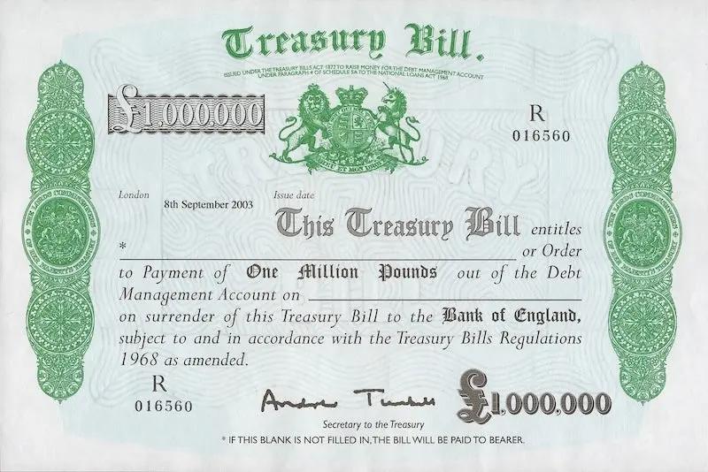 United Kingdom, Treasury Note,  1,000,000 Pounds, 2003, P.361B REPLICA My Store