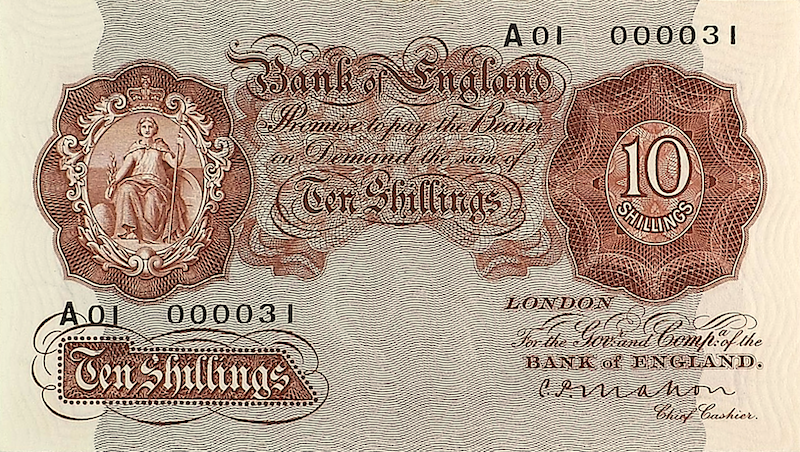 United Kingdom, King George V,  10 Shillings & 1 Pound, 1928, P.362 - P.363 REPLICA My Store