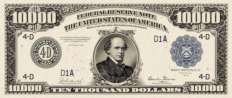 United States, 500 - 10000 Dollars, Federal Reserve 1918, P.364 - P.367, Complete Set REPLICA My Store