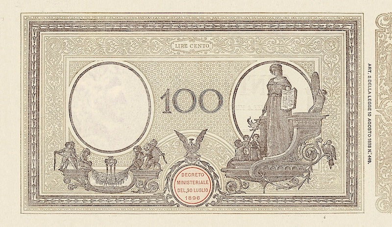 Italy, Banca D'Italia, Decreto Issue, 50 - 1000 Lire, 1896 - 1926, P.38 - P.41, Complete Set REPLICA My Store