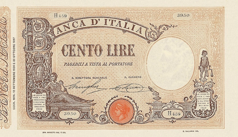 Italy, Banca D'Italia, Decreto Issue, 50 - 1000 Lire, 1896 - 1926, P.38 - P.41, Complete Set REPLICA My Store