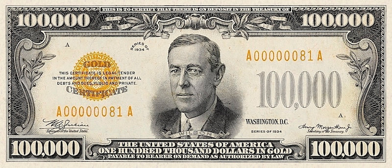 United States, 100 - 100000 Gold Dollars, 1934, P.408 - P.411, Complete Set REPLICA My Store
