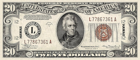 “Hawaii Overprint replica $1 note P.36 banknote”