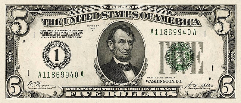 United States, 5 - 10000 Dollars, Federal Reserve 1928, P.420 - P.428, Complete Set REPLICA My Store