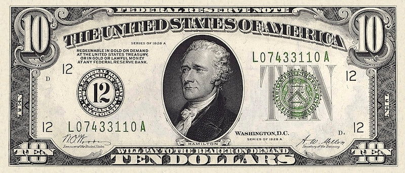 United States, 5 - 10000 Dollars, Federal Reserve 1928, P.420 - P.428, Complete Set REPLICA My Store