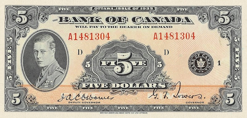 Canada, 1 - 1000 Dollars, 1935 ENGLISH Series, P.38 - P.56, Complete Set REPLICA My Store