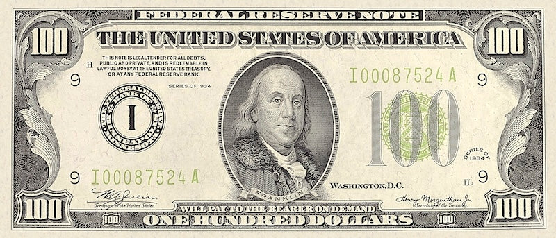 United States, 5 - 10000 Dollars, Federal Reserve 1934, P.429 - P.437, Complete Set REPLICA My Store