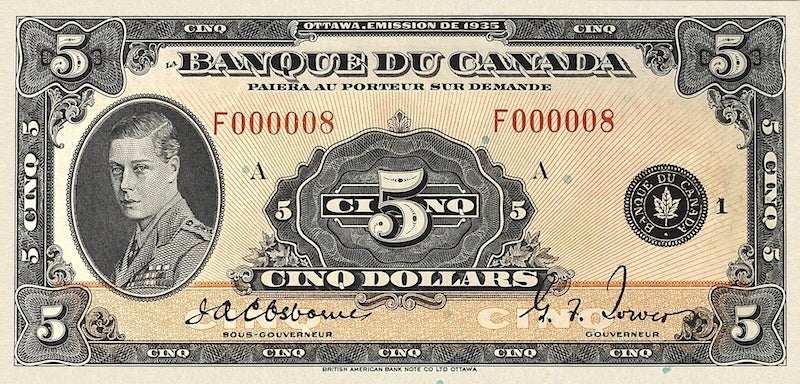 Canada, 1 - 1000 Dollars, 1935 FRENCH Series, P.39 - P.57, Complete Set REPLICA My Store