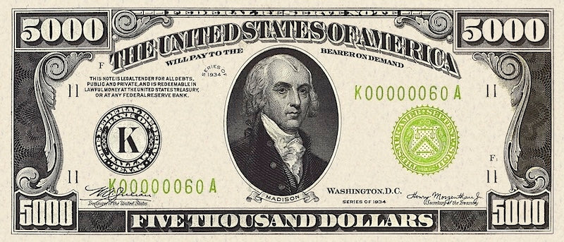 Federal Reserve Notes 1934, $20 replica banknote