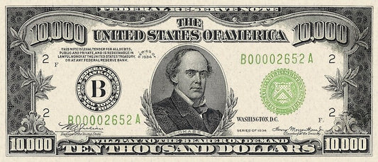 “Federal Reserve Notes 1934, $5 replica banknote”