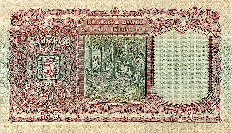 Burma, Reserve Bank of India, 5, 10, 100 & 1000 Rupees, George VI 1939, P.4 - P.7, Complete Set REPLICA My Store