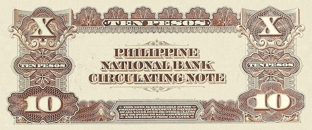 “Replica of U.S. colonial Philippines banknotes 1 to 100 Pesos”