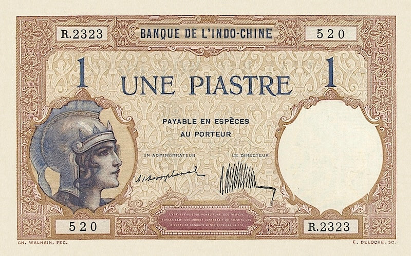 French Indo-China, Banque de l'Indochine, 1, 5, 20 & 100 Piastres, 1921, P.48 - P.51, Complete Set REPLICA My Store