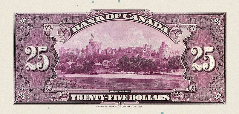 “Canada 1935 King George V 25 Dollar banknote replica”
