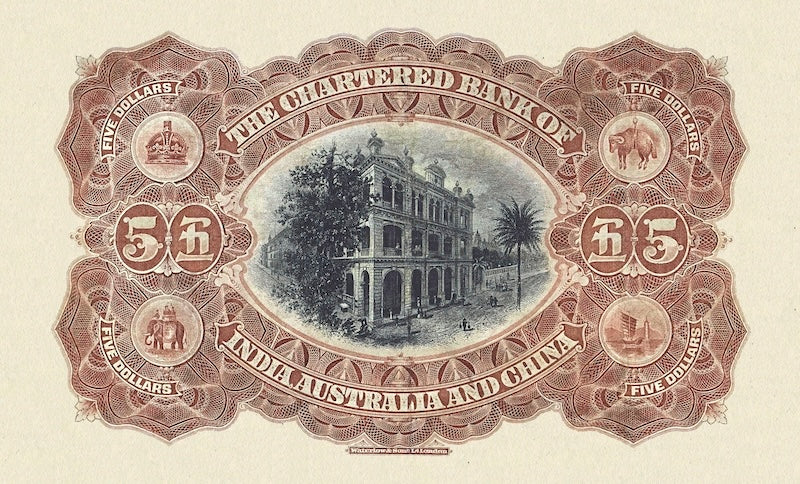 Hong Kong, Chartered Bank, 5, 10, & 50 Dollars, 1923, P.47 - P.51, Complete Set REPLICA My Store