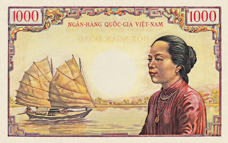 South Vietnam (Việt Nam Cộng hòa đồng) National Bank 1000 Dong, 1955, P.4A REPLICA My Store