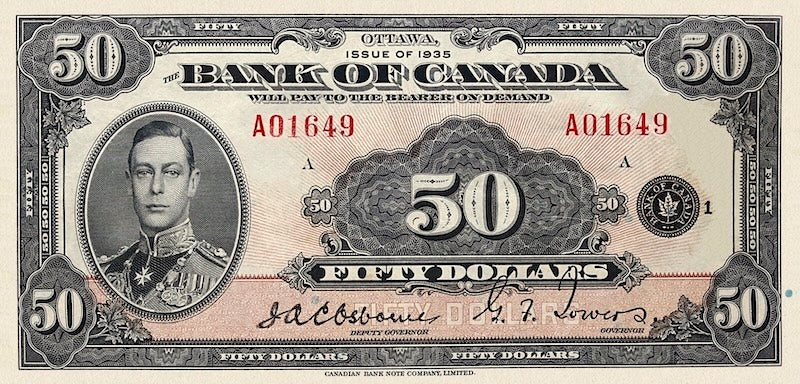 Canada, 1 - 1000 Dollars, 1935 ENGLISH Series, P.38 - P.56, Complete Set REPLICA My Store