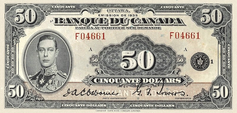 Canada, 1 - 1000 Dollars, 1935 FRENCH Series, P.39 - P.57, Complete Set REPLICA My Store