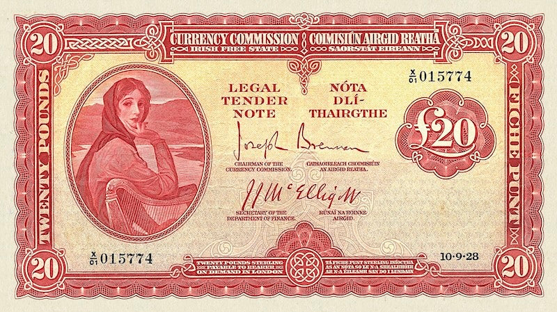 Ireland, Saorstát Éireann, Lady Lavery, 10 Shillings, 1 - 100 Pounds, 1928, Complete Set, P.1A - P.7 REPLICA My Store