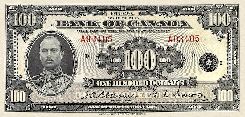 Canada, 1 - 1000 Dollars, 1935 ENGLISH Series, P.38 - P.56, Complete Set REPLICA My Store