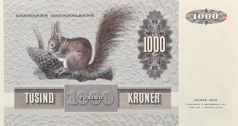 “Complete set of Denmark Nationalbanken 1910–1936 replica banknotes P.24–P.29”