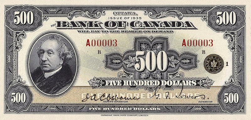 Canada, 1 - 1000 Dollars, 1935 ENGLISH Series, P.38 - P.56, Complete Set REPLICA My Store