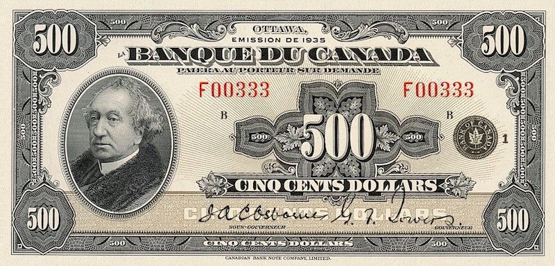 Canada, 1 - 1000 Dollars, 1935 FRENCH Series, P.39 - P.57, Complete Set REPLICA My Store