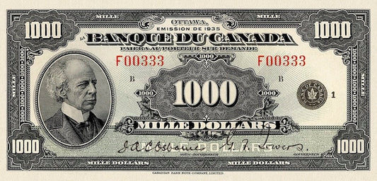 Canada, 1 - 1000 Dollars, 1935 FRENCH Series, P.39 - P.57, Complete Set REPLICA My Store