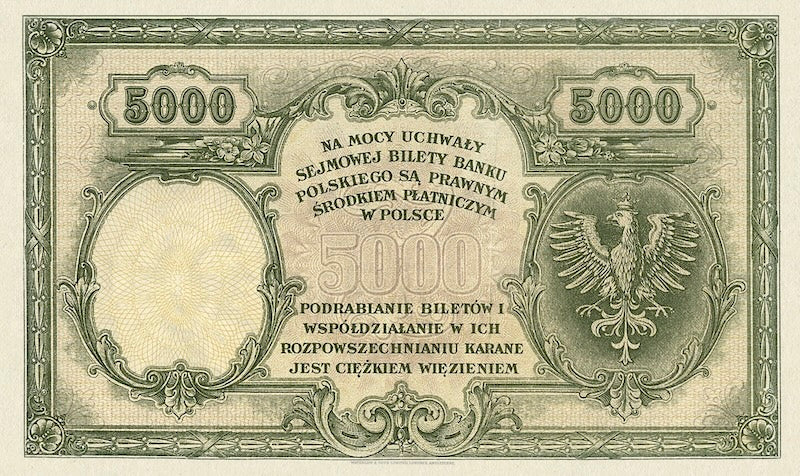 Poland, Bank Polski, 100 - 5000 Zlotych, 1919, P.57 - P.60 REPLICA My Store