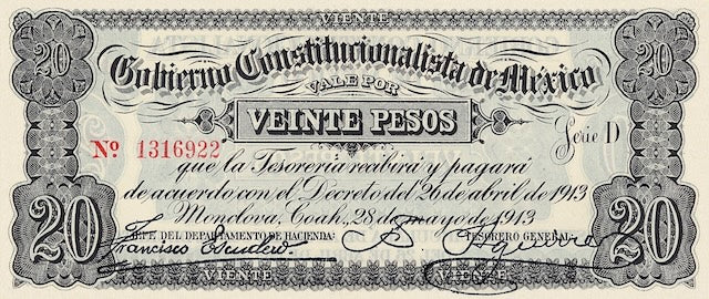 Mexico, Gobierno Constitucionalista Monclova,  1 - 100 Pesos, 1913, P.S625 - P.S635, Complete Set REPLICA My Store