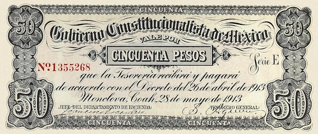 Mexico, Gobierno Constitucionalista Monclova,  1 - 100 Pesos, 1913, P.S625 - P.S635, Complete Set REPLICA My Store