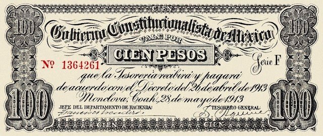 Mexico, Gobierno Constitucionalista Monclova,  1 - 100 Pesos, 1913, P.S625 - P.S635, Complete Set REPLICA My Store