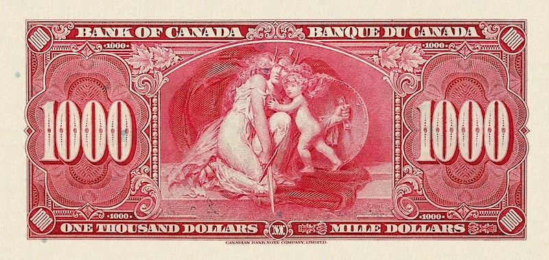 “Canada 1937 complete banknote set replica 1 to 1000 dollars”