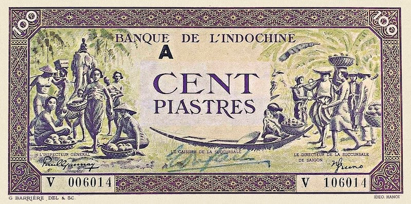 French Indo-China, Banque de l'Indochine, 1 - 100 Piastres, 1942, P.58 - P.69, Complete Set REPLICA My Store