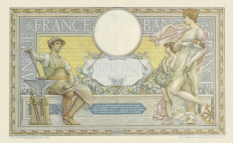 France, Banque de France, 100 Francs, 1908 - 1909, P.69 REPLICA My Store