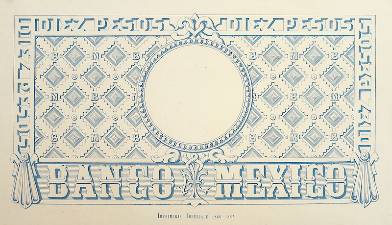 Mexico, Empire Maximilian, Banco de Mexico, 10 - 200 Pesos, 1866, P.7 - P.10, Complete Set REPLICA My Store