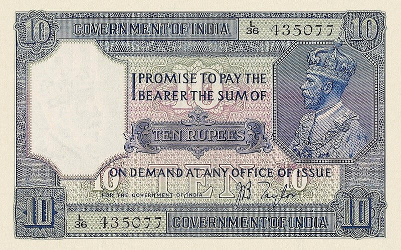 British India, George V, 10 - 10000 Rupees, 1927, P.7 - P.13, Complete Set REPLICA My Store